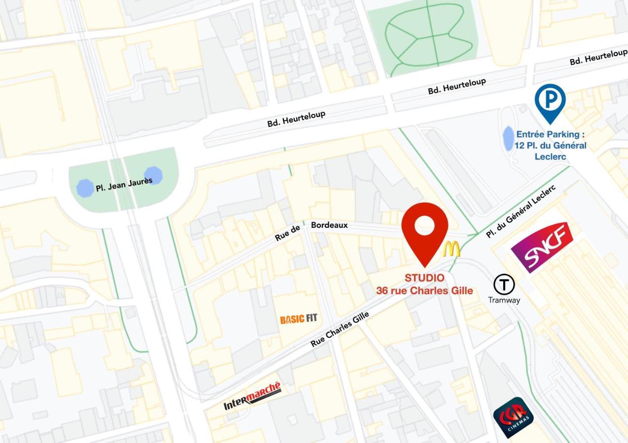 Studio Avec Balcon & Parking Gratuit - Tours Gare ภายนอก รูปภาพ